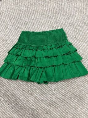 Mixology Gab & Kate Green Ruffled Mini Skirt